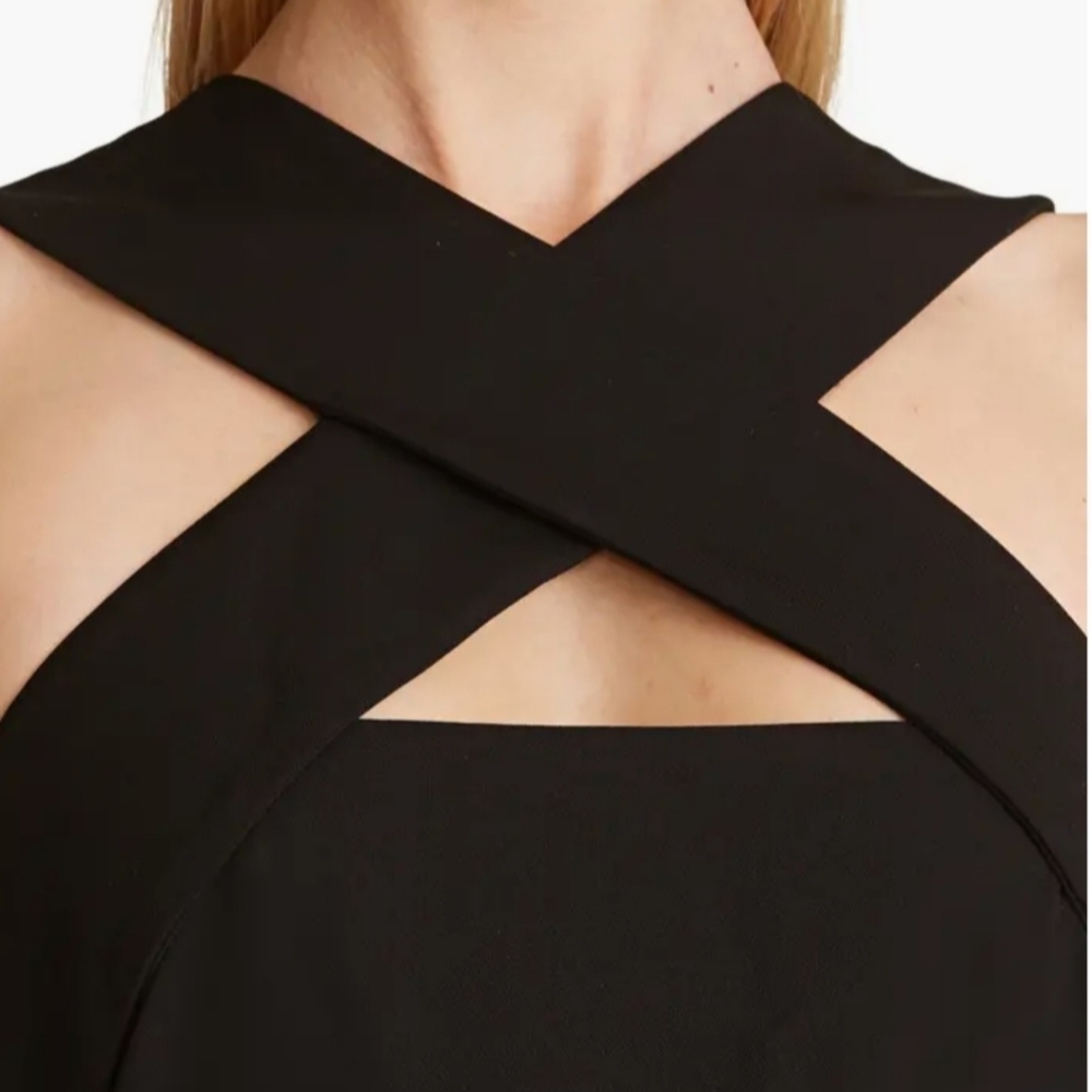 HALSTON EVENING Andie Crossover Neck Cocktail Dress - Picture 5 of 14